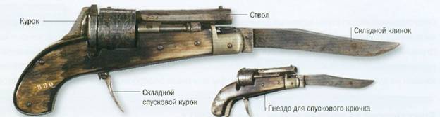 Бельгийский нож-пистолет, около 1870 г.