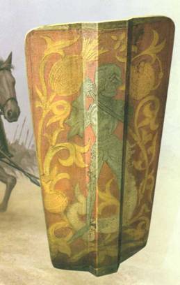 Щиты рыцарей (можно было, Лицевая тыльная, Лицевая тыльная стороны, тыльная стороны, XIII веке, были украшены)